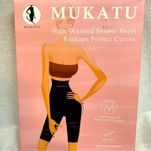 New Mukatu Black High Waisted Body Shaper Shorts, Size US 18-24